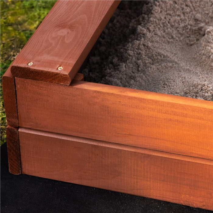 Lada nisip din lemn cu acoperis reglabil, 140x140x121 cm, maro [11]