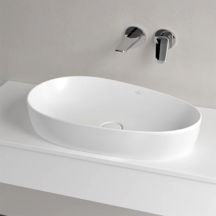 Lavoar asimetric pe blat, Villeroy & Boch, Antao 65, oval, alb [3]