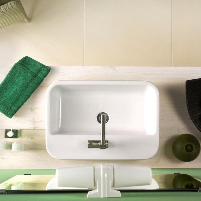 Lavoar Cersanit, Caspia, dreptunghiular pe blat, 60 cm, alb [4]