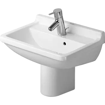 Lavoar Duravit 0300500000, Starck 3, montaj pe perete, preaplin, zona montaj interior, elemente fixare ascunse, alb [2]