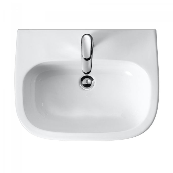 Lavoar Duravit 0337540000, D-Code, montaj in blat, preaplin, zona montaj interior, elemente fixare ascunse, alb [5]