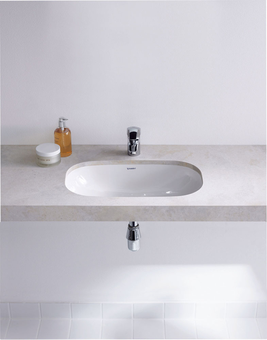 Lavoar Duravit 0338560000, D-Code, montaj sub blat, nr orificii baterie fara, preaplin, zona montaj interior, alb [2]