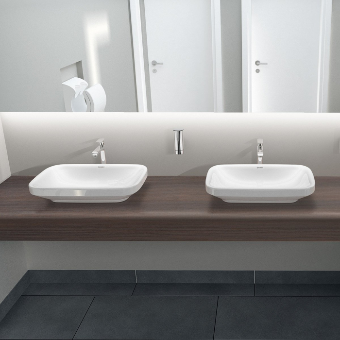 Lavoar Duravit 0349600000, DuraStyle, montaj pe blat, nr orificii baterie fara, zona montaj interior, alb [5]