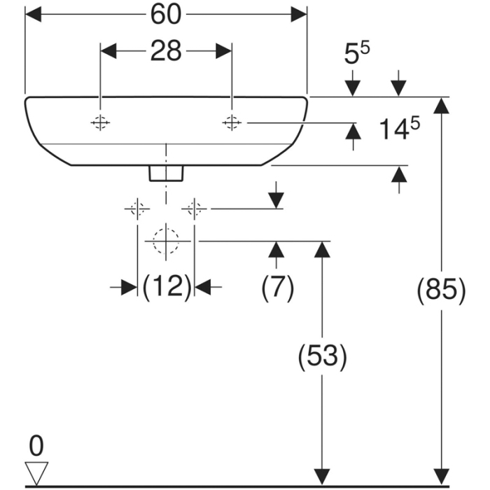 Lavoar Geberit, Selnova, 60 cm, alb [5]