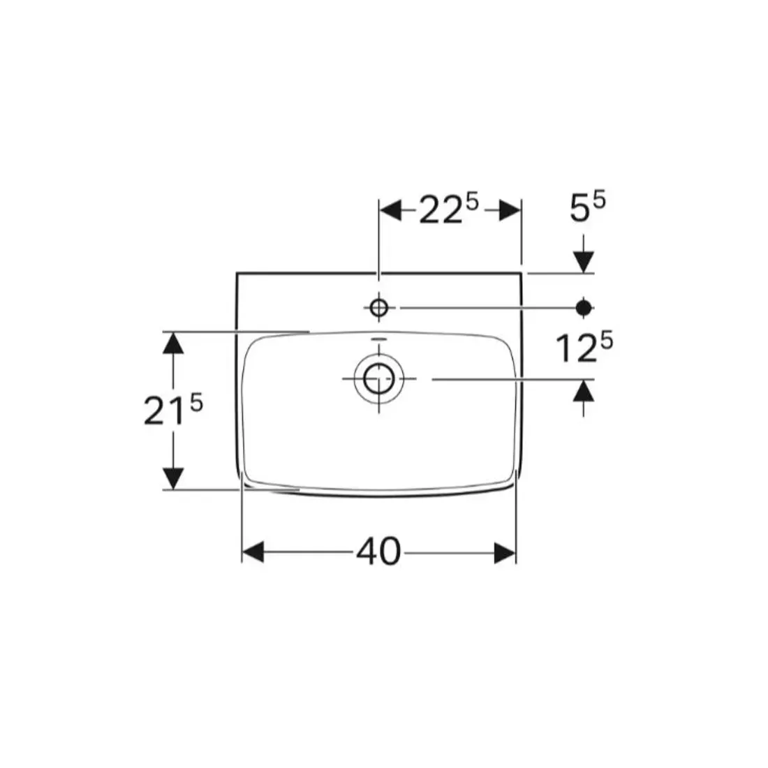 Lavoar Geberit Selnova Square, pe perete, 45 x 35 cm, alb, 500.322.01.7 [12]