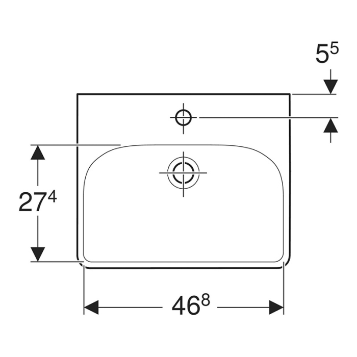 Lavoar, Geberit, Smyle Square, 50 cm, alb [5]