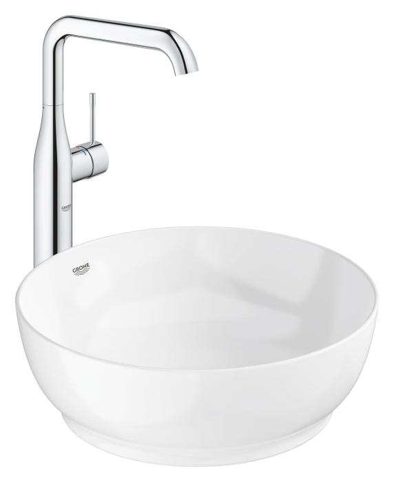 Lavoar Grohe 103538SH00, Essence, pe blat, 400 mm, fara preaplin, AquaCEramic, HyperClean, alb [8]