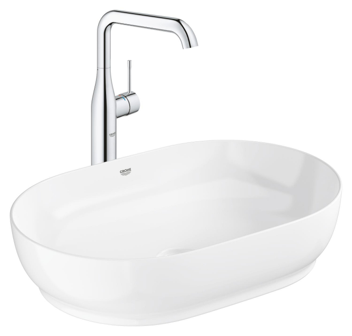 Lavoar Grohe 103563SH00, Essence, pe blat, 60 x 40 cm, fara preaplin, AquaCEramic, HyperClean, alb [6]