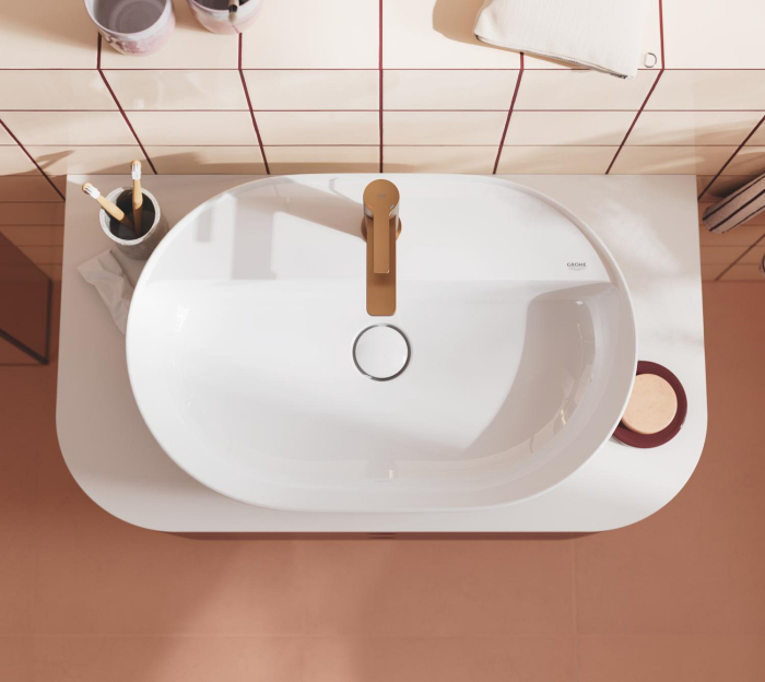 Lavoar Grohe 103566SH00, Essence, pe blat, 50 x 40 cm, cu preaplin, AquaCEramic, HyperClean, alb [21]