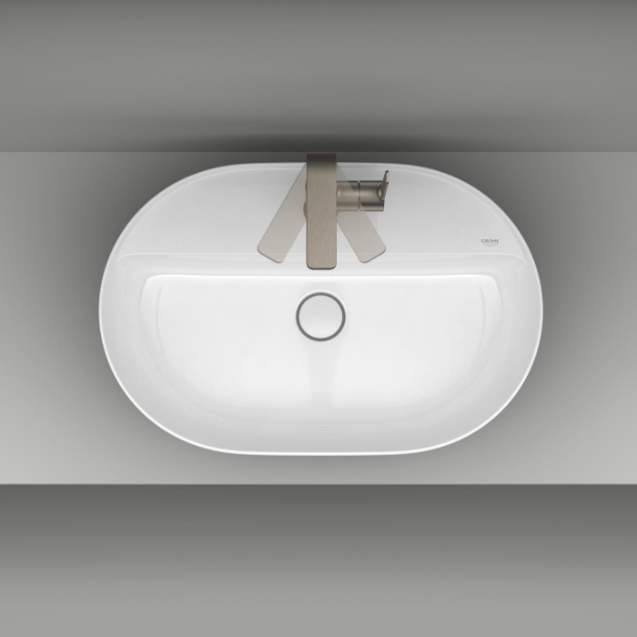 Lavoar Grohe 103569SH00, Essence, pe blat, 60 x 40 cm, cu preaplin, HyperClean, AquaCeramic, alb [14]