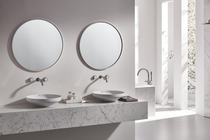 Lavoar Grohe 3995800H, Spa Airio, montare pe blat, 450 x 450 mm, slim, porcelan, alb [10]