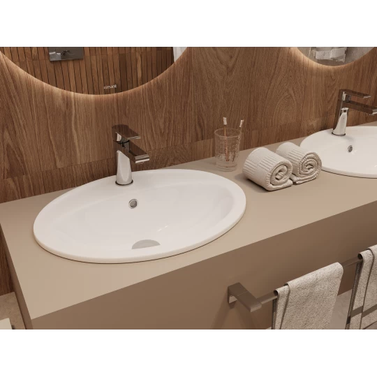 Lavoar incastrat alb 54 cm, oval, Cersanit Calla [5]