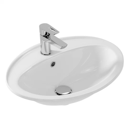 Lavoar incastrat alb 54 cm, oval, Cersanit Calla [7]