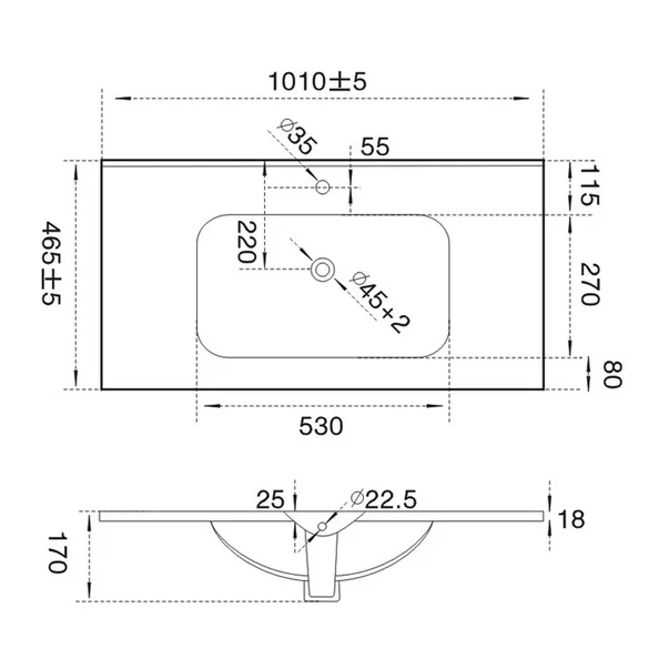 Lavoar incastrat alb Fluminia Siena-100 101 cm [2]