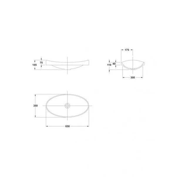 Lavoar incastrat Gala Klea alb 65 cm [3]