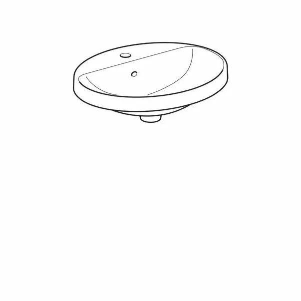 Lavoar incastrat Geberit Variform 55 cm cu orificiu baterie cu orificiu preaplin [2]