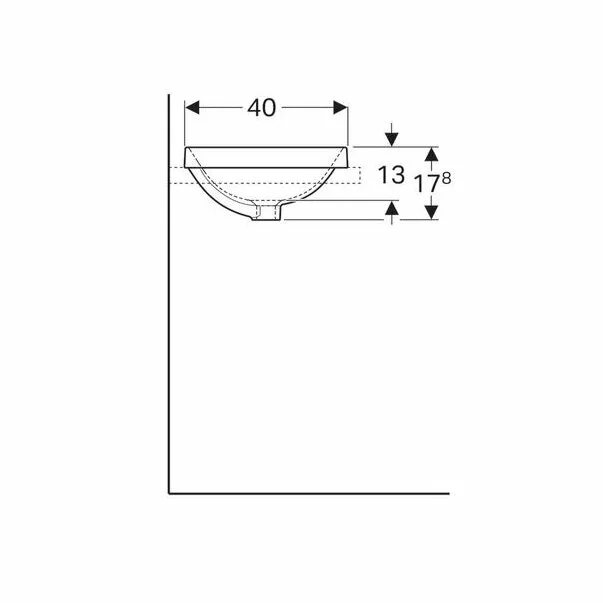 Lavoar incastrat Geberit Variform eliptic cu preaplin 60x40 cm [4]