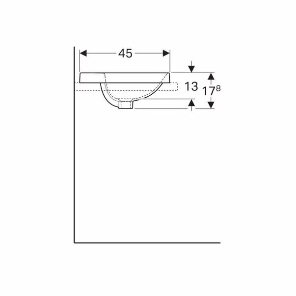Lavoar incastrat Geberit Variform eliptic cu preaplin 60x45 cm [3]