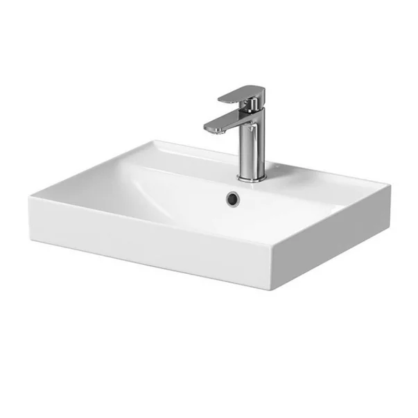 Lavoar incastrat patrat alb mat Cersanit Larga Rocklite 50 cm [1]