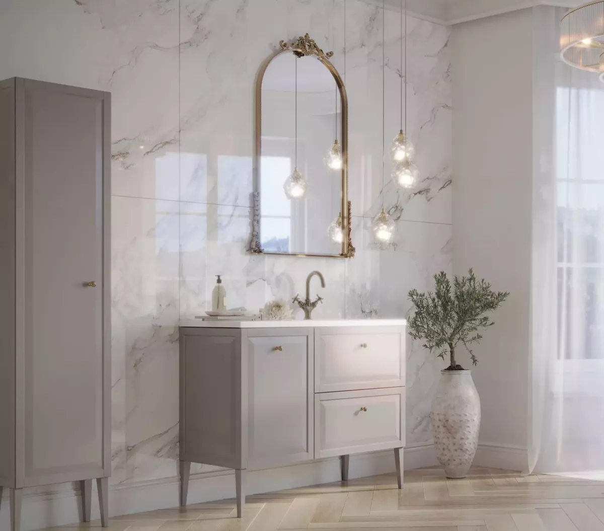 Lavoar Oristo Amelia, montare pe mobilier, 1002 x 460 mm, alb, UME-AM-100-92-L [2]