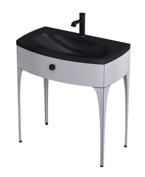 Lavoar Oristo Louis, pe mobilier, 82 x 48 cm, mat, negru, UME-LU-82-94 [2]