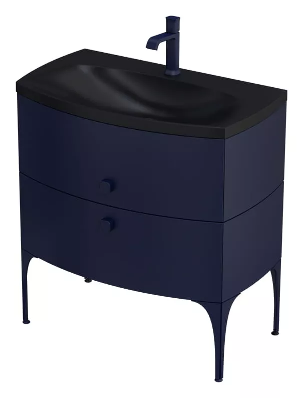 Lavoar Oristo Louis, pe mobilier, 82 x 48 cm, mat, negru, UME-LU-82-94 [4]