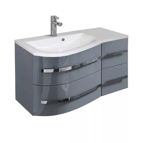 Lavoar Oristo Opal UME-OP-90-92-L, 915 x 445 mm, montare pe masca, preaplin, marmura compozita, alb [2]