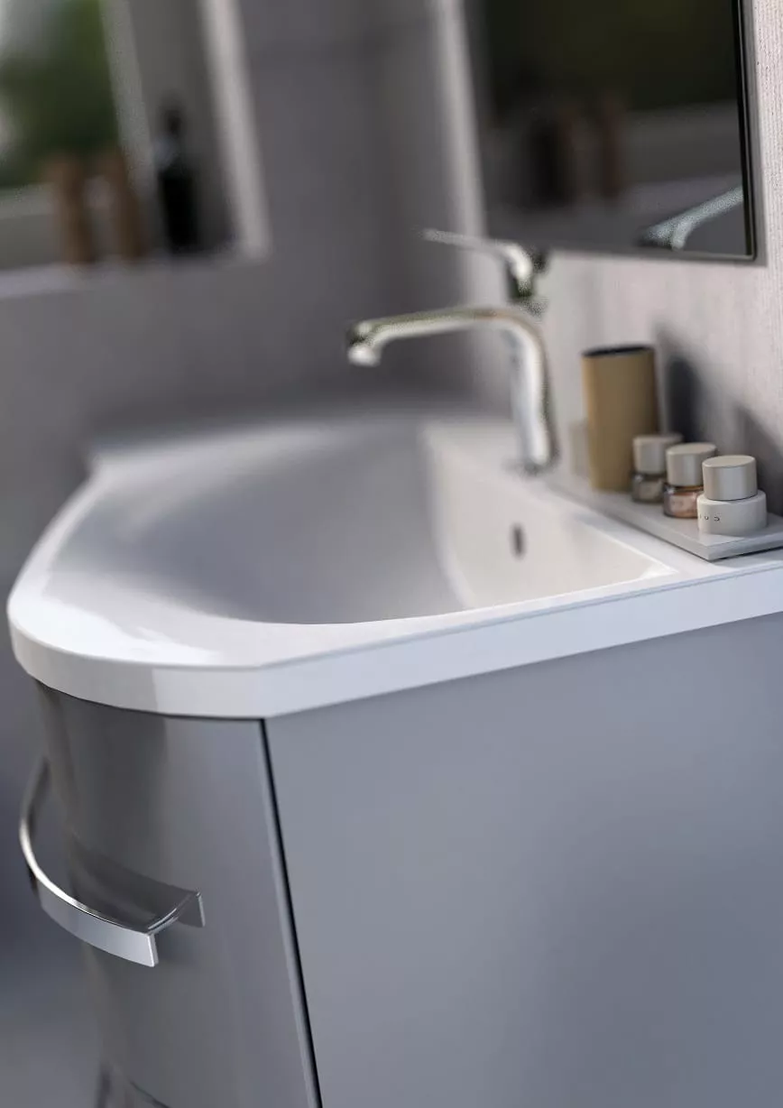 Lavoar Oristo Opal UME-OP-90-92-P, 915 x 445 mm, montare pe masca, preaplin, marmura compozita, alb [7]