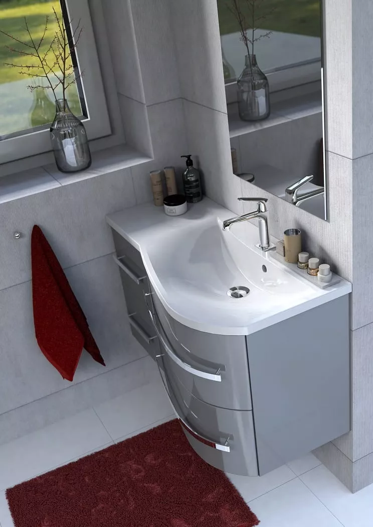 Lavoar Oristo Opal UME-OP-90-92-P, 915 x 445 mm, montare pe masca, preaplin, marmura compozita, alb [8]