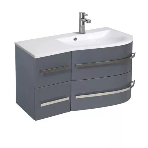 Lavoar Oristo Opal UME-OP-90-92-P, 915 x 445 mm, montare pe masca, preaplin, marmura compozita, alb [3]