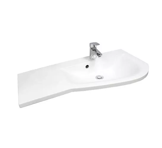 Lavoar Oristo Opal UME-OP-90-92-P, 915 x 445 mm, montare pe masca, preaplin, marmura compozita, alb [4]