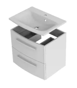 Lavoar Oristo Wave UME-WA-80-92, 800 x 450 mm, montare pe masca, preaplin, marmura compozita, alb [3]