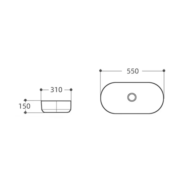 Lavoar pe blat alb Fluminia Ariel 55 cm [6]