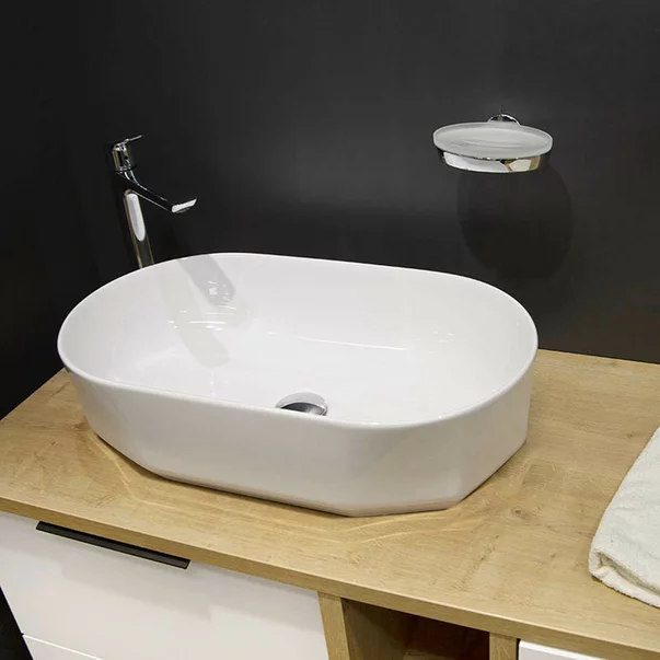 Lavoar pe blat alb Fluminia Ariel 55 cm [4]