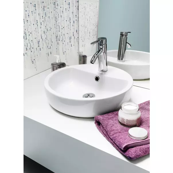 Lavoar pe blat Cersanit Caspia Ring alb lucios 44 cm [7]