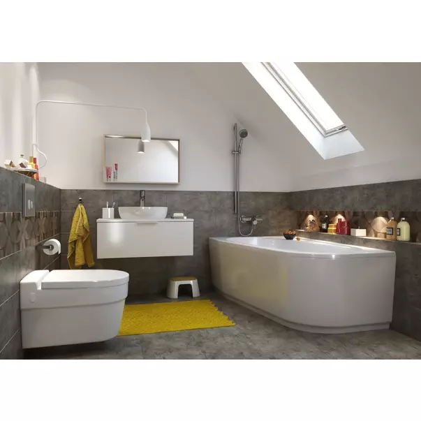 Lavoar pe blat Cersanit Caspia Ring alb lucios 44 cm [6]