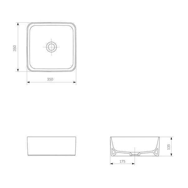 Lavoar pe blat Cersanit Crea alb lucios 35 cm [5]