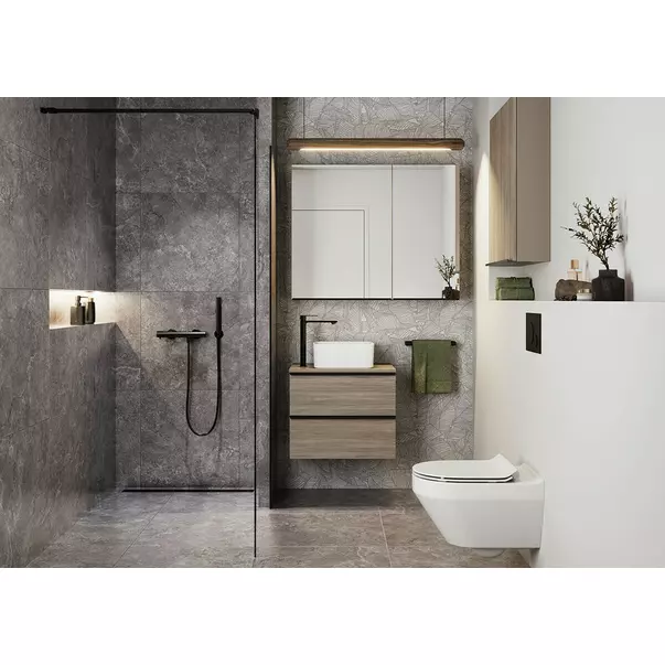 Lavoar pe blat Cersanit Crea alb lucios 35 cm [3]