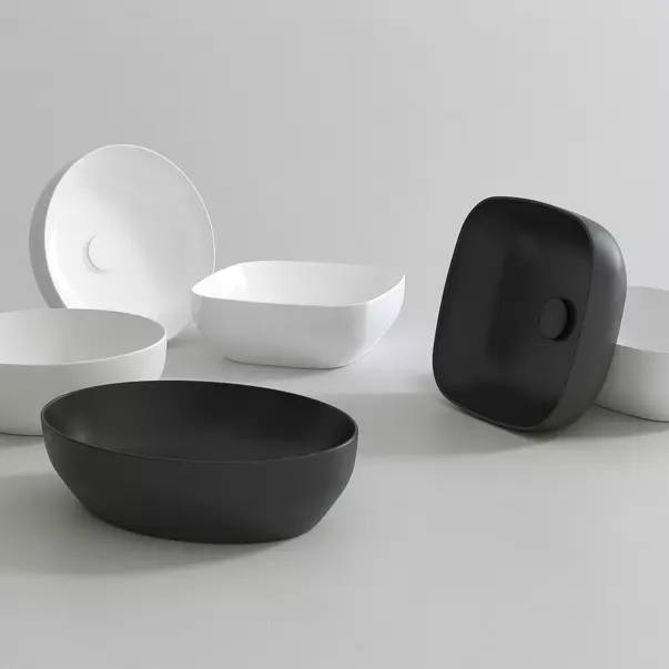 Lavoar pe blat Cersanit Larga antracit mat 38 cm [3]