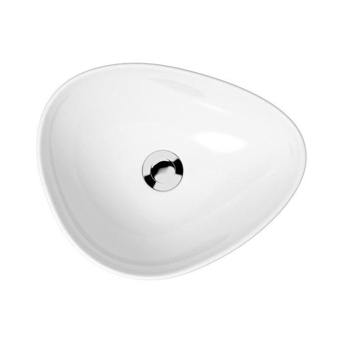 Lavoar pe blat Cersanit Moduo, asimetric, 45 cm, ceramica sanitara, finisaj lucios, alb [3]