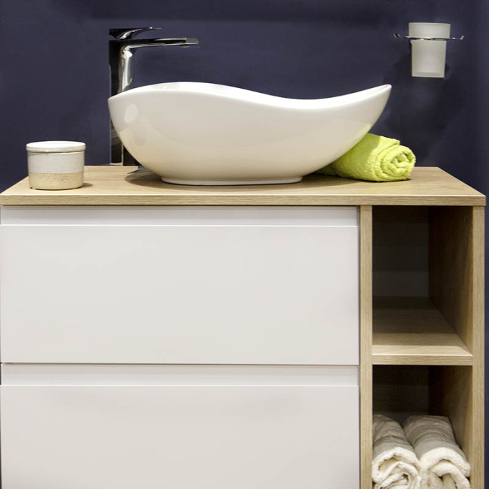 Lavoar pe blat, Fluminia, Aloe-51, amorf, 51 x 40 cm, alb [6]