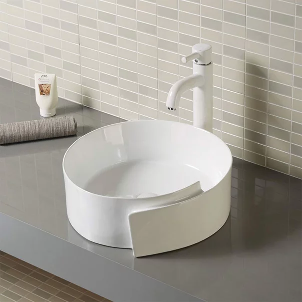 Lavoar pe blat Fluminia Amor alb 44 cm [1]