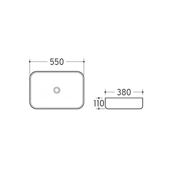 Lavoar pe blat Fluminia Capri alb 55 cm [2]