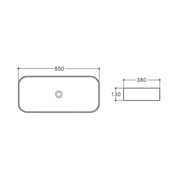 Lavoar pe blat Fluminia Capri alb 85 cm [3]