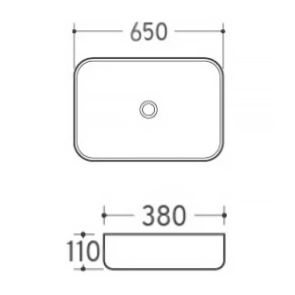 Lavoar pe blat Fluminia Capri negru 65 cm [2]