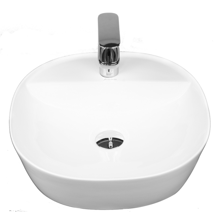 Lavoar pe blat, Fluminia, Cassandra 41, oval, 41 x 41 cm, alb [5]