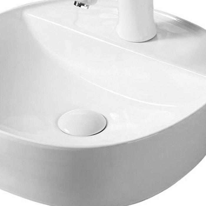 Lavoar pe blat, Fluminia, Cassandra 41, oval, 41 x 41 cm, alb [9]