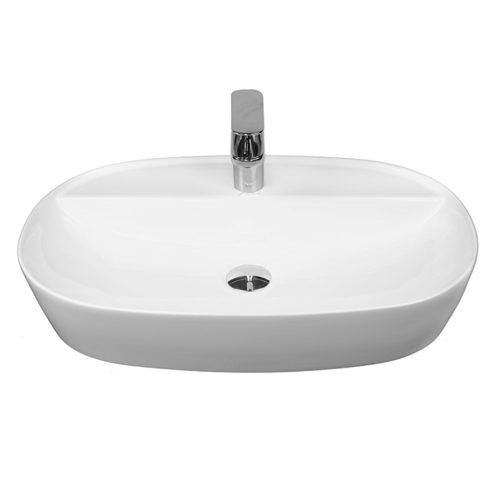 Lavoar pe blat, Fluminia, Cassandra 60, oval, 60 x 38 cm, alb [3]