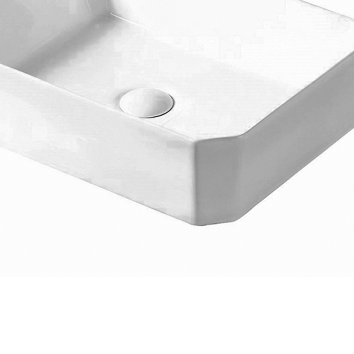 Lavoar pe blat, Fluminia, Corner, dreptunghiular, 50 x 37 cm, alb [2]