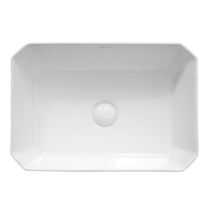 Lavoar pe blat, Fluminia, Corner, dreptunghiular, 50 x 37 cm, alb [4]